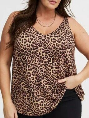 🆕️ TORRID 2X LEOPARD SUPER SOFT V NECK SWING TANK